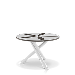 sand dollar side table 48" tex white - white and black duraboard